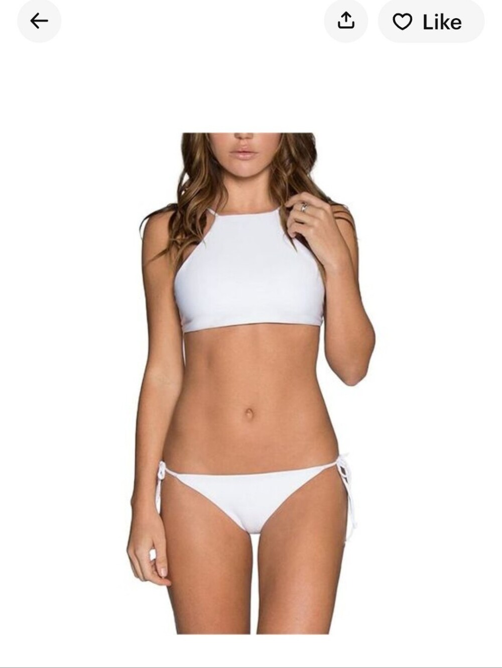 Tavik Cream High-Neck Halter Textured 2 Piece Bikini Easton Top, Jager Bottom S